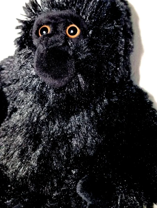 Vintage Black Gorilla Plush Ape Monkey Realistic, 8" Stuffed Toy - Picture 4 of 11